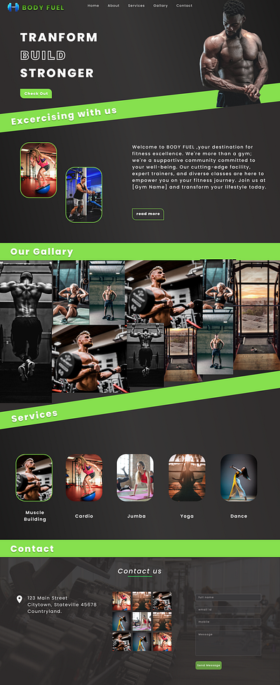 Gym Web Design design exercise figma gym ui uiux ux web design workout