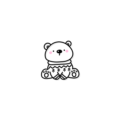Ugly Sweater Bear 🐻🙄 bear cartoon cartoon character cartoon illustration character design christmas cute cute illustration cuteart icon illustration kawaii sticker ugly sweater xmas