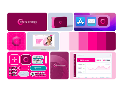 Cirurgia Rápida By Vidia Visual ID brand brand design branding graphic design health pink purple stickers surgery ui design visual id visual identity