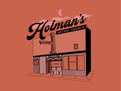 Holman's Bar & Grill Portland, OR bar branding cocktails illustration lounge oregon portland retro typography vintage