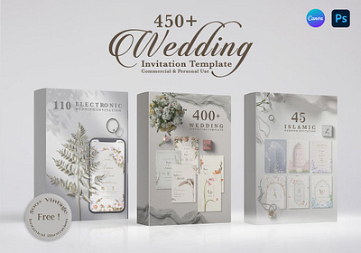 Wedding Invitation Ultimate Bundle canva template invitation bundle wedding card wedding template