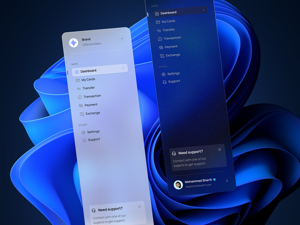 Sidebar Menu Exploration by Mohammad Sharifi on Dribbble