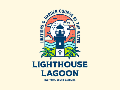 Lighthouse Lagoon Mini Golf Course branding illustration lighthouse logo design mini golf