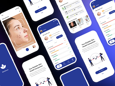 AR and AI-based Skin Disease Detection App ai appdesign arapp arhealth cta healthcare iosdesign lightui minimalui progressbar scan skincare skindisease skintech uidesign uxdesign