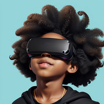Boy looking into VR-Glasses 3d ai animation art artificial intelegence artificial intelligence boy design digital art graphic design illustration motion graphics prompt realistic vg glasses virtual reality vr