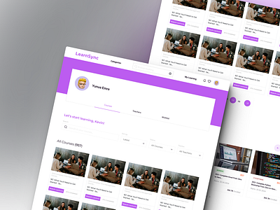 Student Dashboard Page for a LMS lms online online learning platform product design student dashboard ui ux website