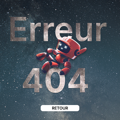 Erreur 404 conception graphique design error illustration landing page ui ux