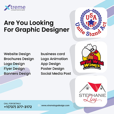 Graphic Design Service * Xtreme Logo Design* 3d animation app design banner branding brochure design business card digital marketing flyer design graphic design illustration logo logo animation motion graphics poster design social media post ui website design