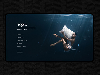 The Togas international e-shop creative design e commerce e shop interface online shop typography ui ux web