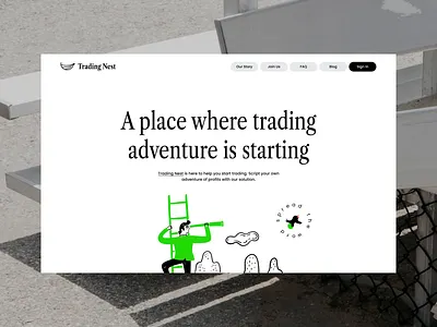 Trading Nest - Website animation branding broker doodle finance illustration motion trading ui ux website