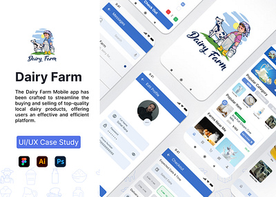 UI/UX Case Study | Dairy Farm Mobile App appdesign apps case casestudy dairyfarmapp dairyfarms dairyproduct dribbbleproject figma mobileapps productdesign study ui uiuxdesign user exprience ux uxcasestudy