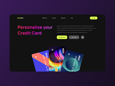 Credit card service - Website adobe xd card cool website credit card figma top wesite ui uiux visual website