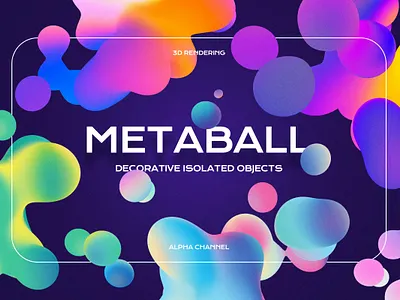 Metaball - Gradient Liquid Bubble Shapes 3d abstract background bubble bubbles dynamic fluid gradient holo holographic illustration iridescent isolated liquid metaball modern object rainbow shape wallpaper