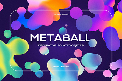 Metaball - Gradient Liquid Bubble Shapes 3d abstract background bubble bubbles dynamic fluid gradient holo holographic illustration iridescent isolated liquid metaball modern object rainbow shape wallpaper