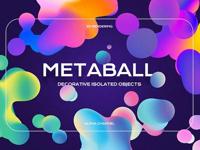 Metaball - Gradient Liquid Bubble Shapes 3d abstract background bubble bubbles dynamic fluid gradient holo holographic illustration iridescent isolated liquid metaball modern object rainbow shape wallpaper