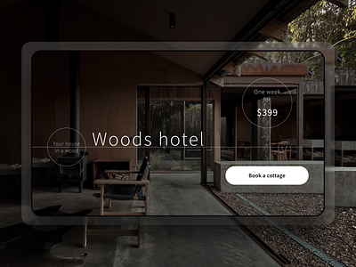 Landing page. Woods hotel design landing ui