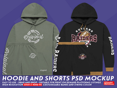 customizable pullover Hoodie and shorts Mockup PSD template clothing customizable hoodie mock up mockup mockups photoshop pod print on demand psd pullover realistic short shortpant shortpants shorts sweatshirt sweatshorts template templates