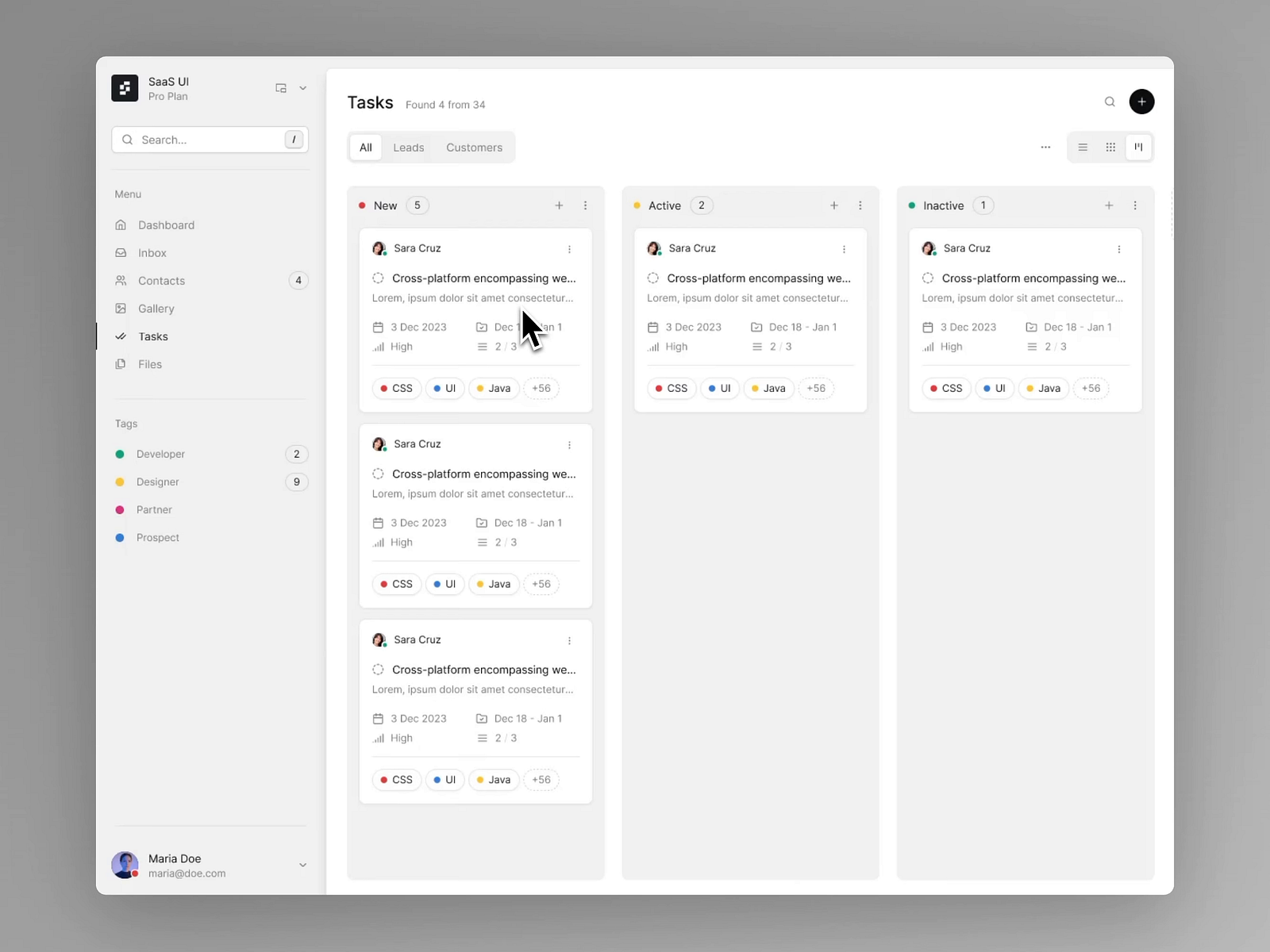 SaaS UI Pro Float Sidebar by Tomasz Owczarczyk on Dribbble