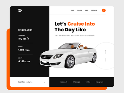 Car Shop Website Header UI/UX Design 3d branding car colorful design dribbble ecommerce graphic graphic design landingpage shop ui ui design ui ux ux web web design web ui webdesign website