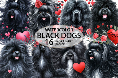 Valentine's Black Dog Collection pink dog collar