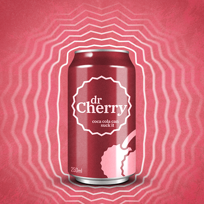 Dr Cherry drink branding can cherry design drink graphic design logo