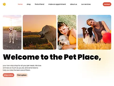 The Pet Place animals animation branding design figma graphic design illustration logo mobile website pets product design shop store ui user interface ux web design website website design