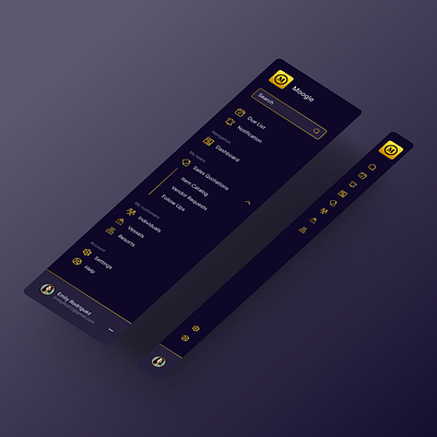 Left Side Navigation blue design gold navigation navy ui ux