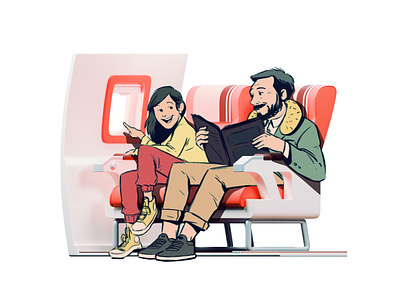 Airplane seats 3d blender branding character design graphic design hard surface illustration modelling ui vintage