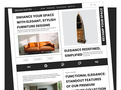 DreamCrafted design designerfurniture designtrends figma figmadesign furnituredesign furnitureshop homedecor modernliving uiux website