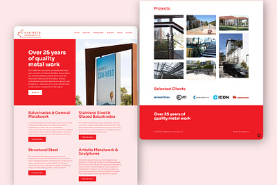 Website for Metalwork Company brand design branding red ui we web design