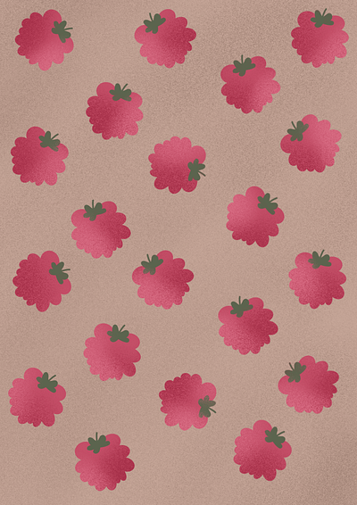 Raspberries background flat illustration pattern procreate raspberry