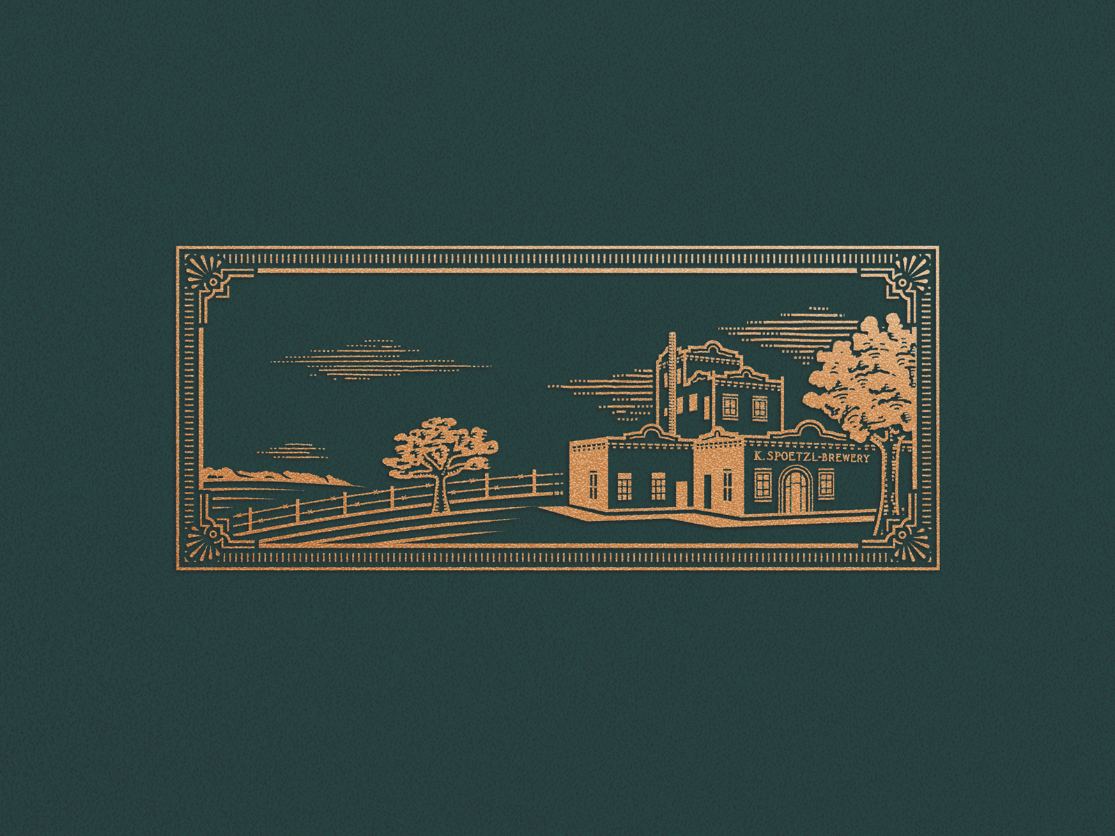 Shiner Gin alcohol bottle engraving foil stamping illustration label packaging spirits