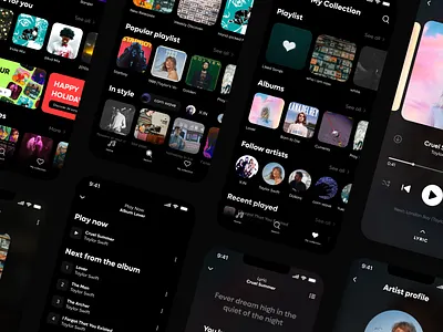 Music Mobile App design figma mbile mobile app music music app music player streaming app streaming music streaming services ui ui design ux ux design