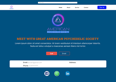 Phychedelic Society Landing page branding landing page product design typography ui ux website design
