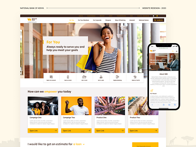 National Bank of Kenya Redesign - 2020 banking kenya product design ui ux web design