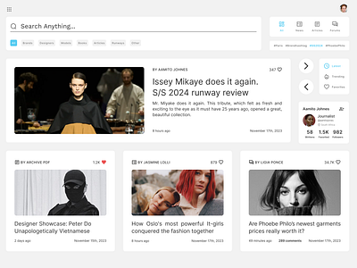 YFS: Fashion news digital platform app articles copywritter digital digitalplatform fashion forums news ui ux webapp