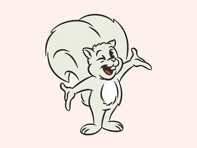 🪄 Ta-Da! 1940s 40s branding cartoon character character design coffee comic design distressed illustration mascot mascot design retro squirrel texture vintage