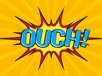 OUCH! Practice Illustrator Text Graphic comic guide illustrator text tutorial