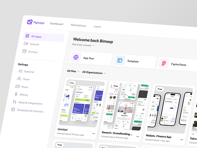 Ngeapp - Home Page app builder builder clean dashboard design detail dev dev tool developer developer tool glide minimalist product design software tech technology tool ui ux