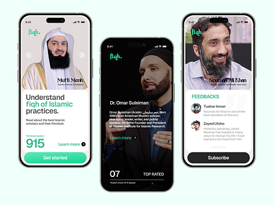 UX Design - Fiqh Mobile App android educational figma green ios islamic app learning minimal minimal design mobile mobile app new design ui ux ux design uxui