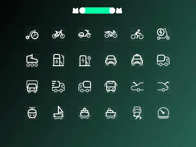 MooooM Day 103 - Duo Tone bike boat car design figma icons mooom taxi train truck ui