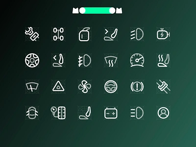 MooooM Day 104 - Duo Tone battery design fan figma head light icons mooom seatbelt tire pressure ui warning