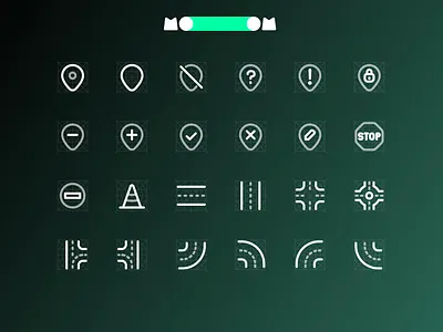 MooooM Day 105 - Duo Tone design figma icons location mooom pin road sign turn ui
