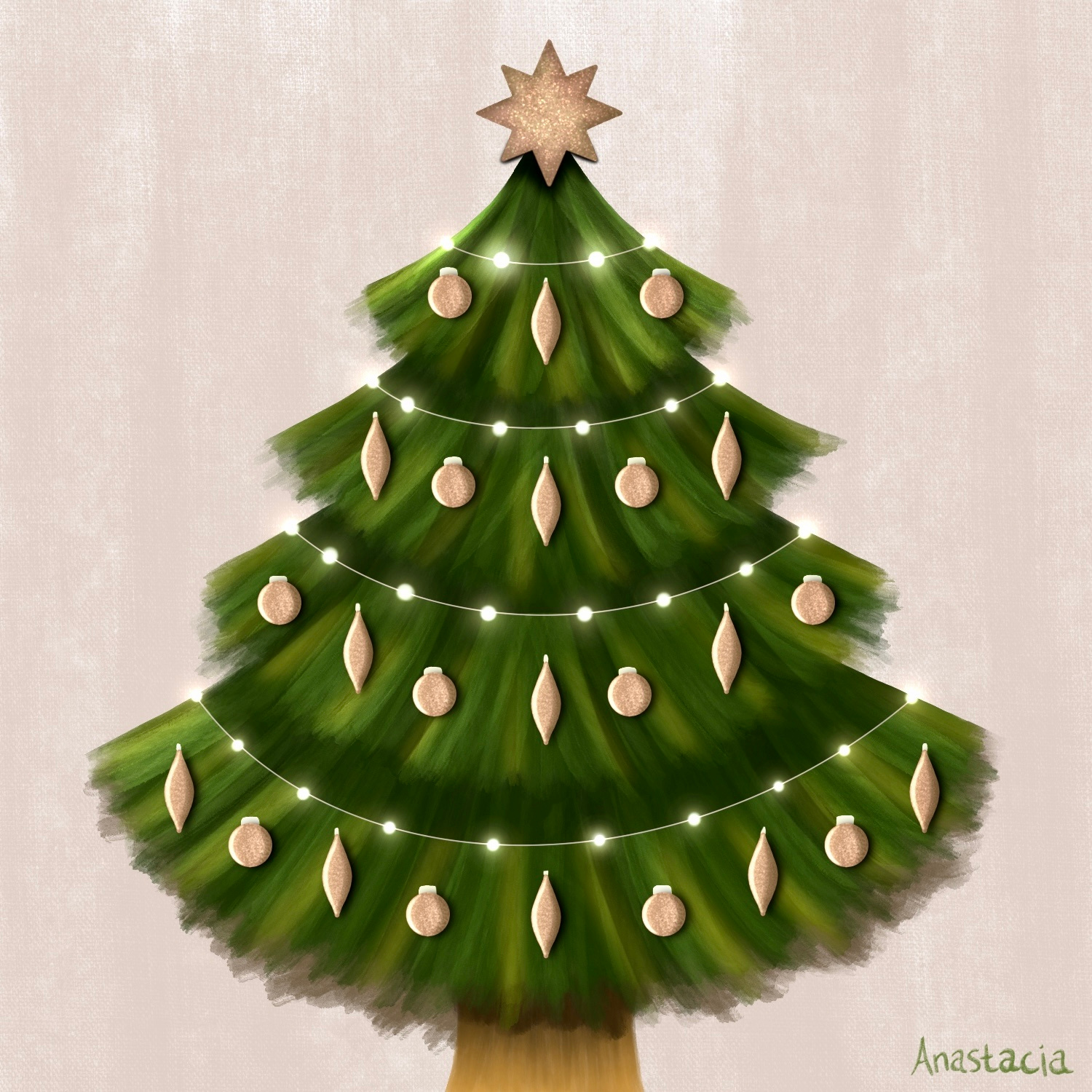 Christmas Tree christmas tree illustration lights ornaments procreate tree
