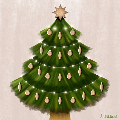 Christmas Tree christmas tree illustration lights ornaments procreate tree