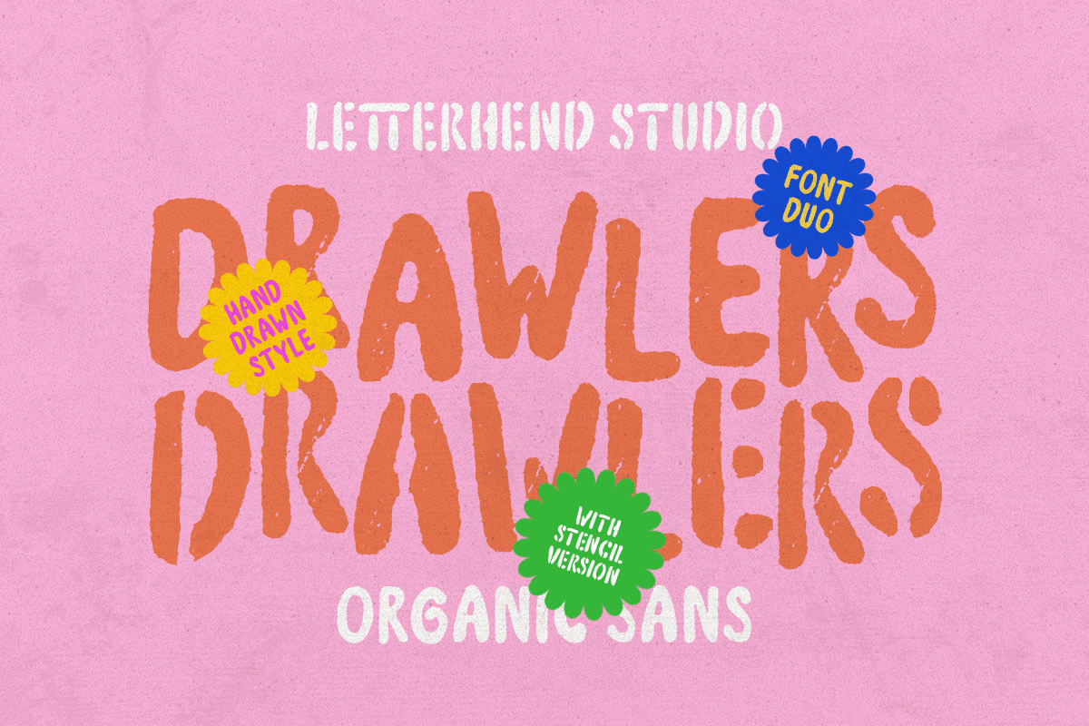 Drawlers - Organic Sans distinctive stencils freebies