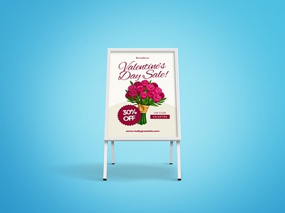 Floral Valentine Sale Flyer branding canva canvatemplate cute design design graphic v design poster discount flower graphic design pink poster valentine