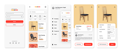 Proyek pilihan kelas 10 furniture minimalist mobile ui orange ui ui mobile