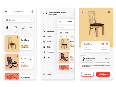 Proyek pilihan kelas 10 furniture minimalist mobile ui orange ui ui mobile