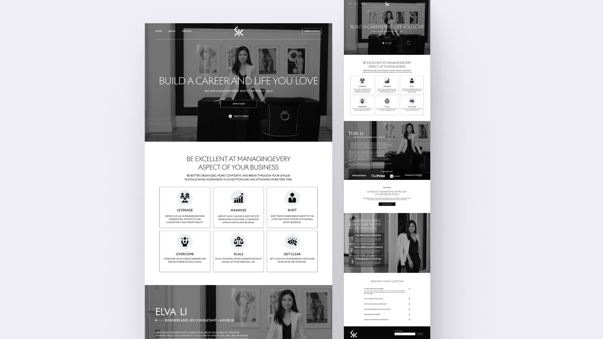 Example of Modern Website Landing Page UI/UX Design